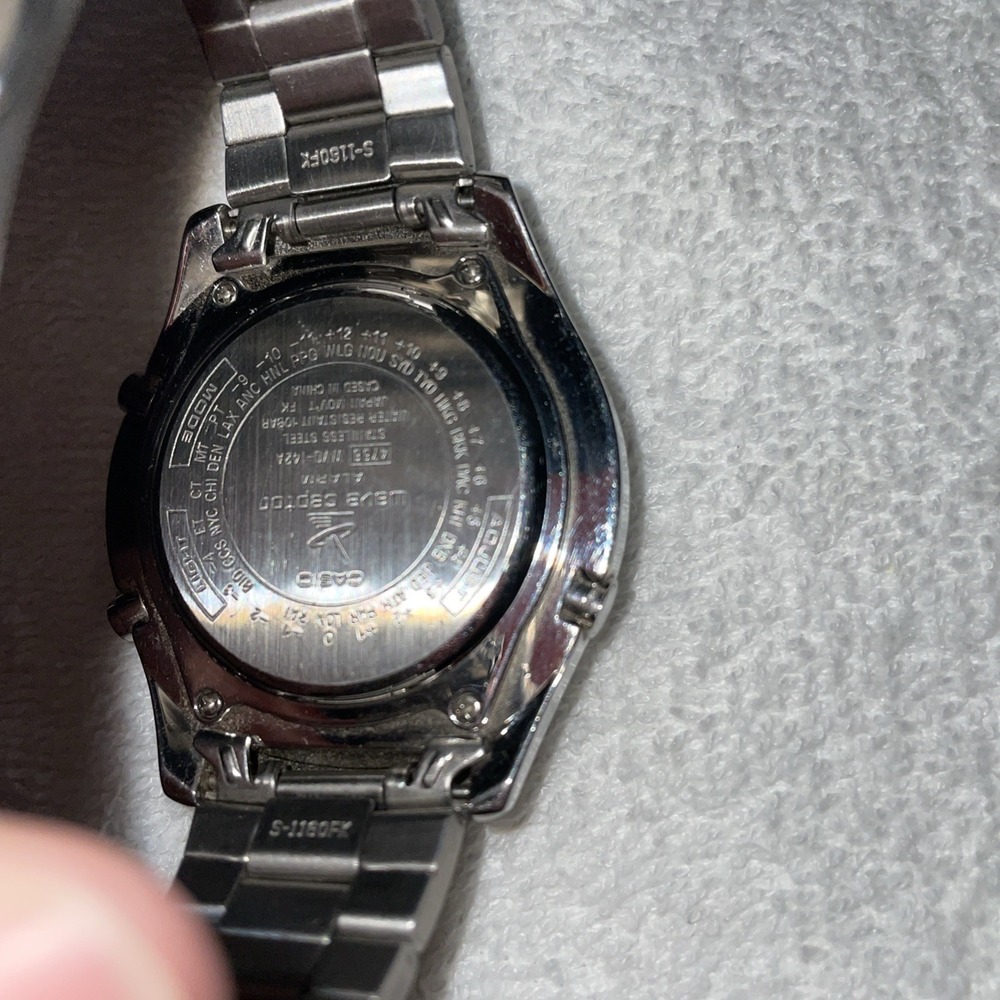 CASIO WAVE CEPTOR #4756 WVQ-142A Men's Watch Alarm 44mm Needs Battery #1 - Picture 7 of 14
